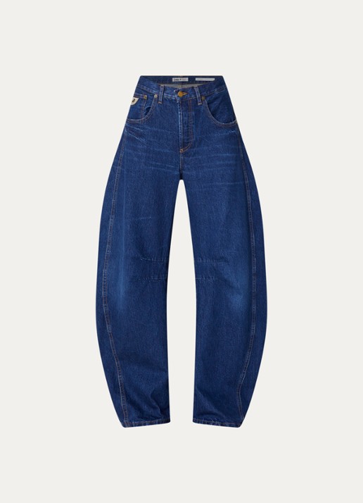 Lois Aliana high waist wide leg jeans met donkere wassing - voorkant 4 indigo