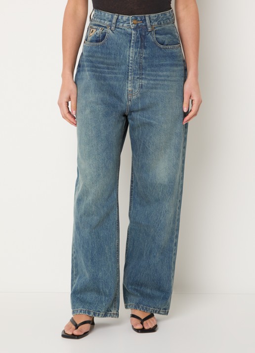 Lois Bruna high waist wide leg jeans met medium wassing