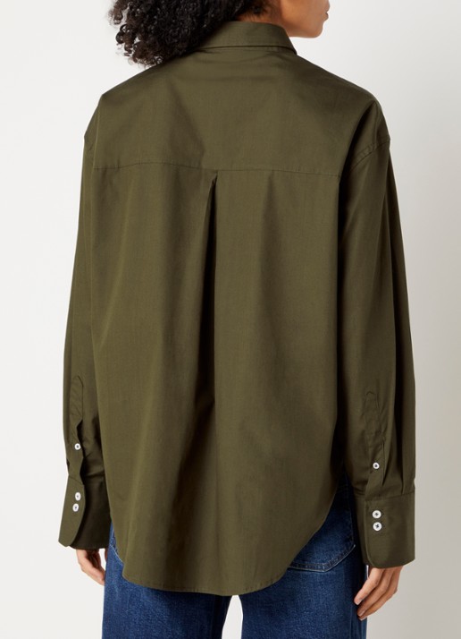 Lois Caryn blouse met logo - achterkant 4 bronsgroen