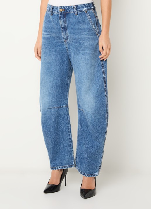 Lois Dali high waist wide fit jeans met medium wassing