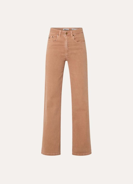Lois High waist flared jeans met gekleurde wassing - voorkant bruin