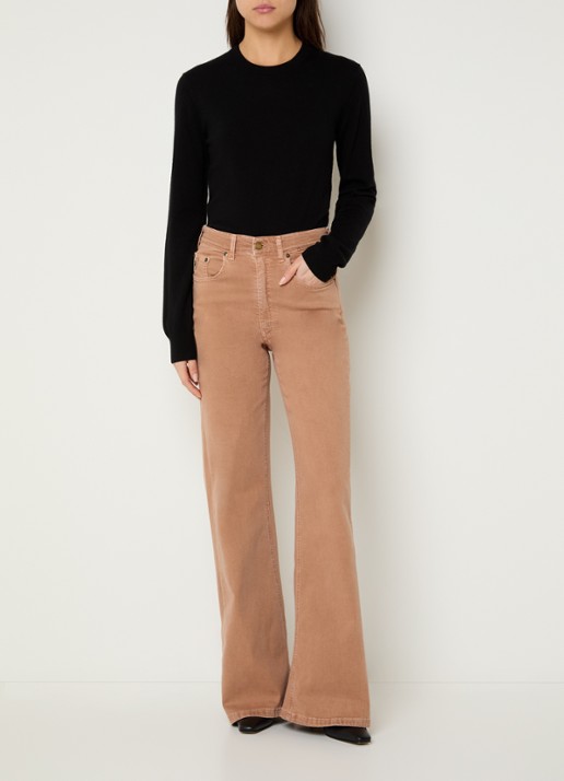 Lois High waist flared jeans met gekleurde wassing - voorkant 2 bruin