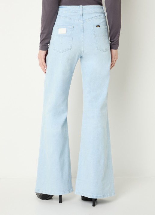 Lois High waist flared jeans met gekleurde wassing - achterkant 3 lichtblauw