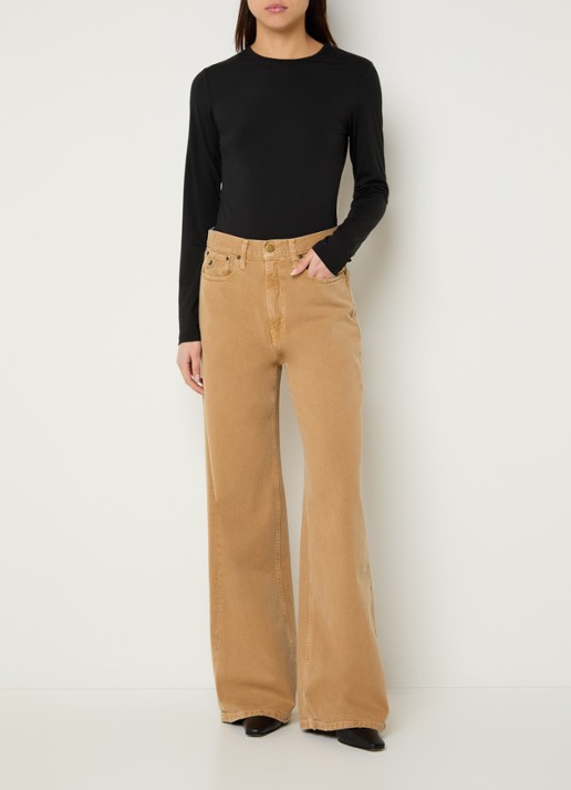 Lois High waist loose fit jeans met gekleurde wassing - voorkant 5 camel