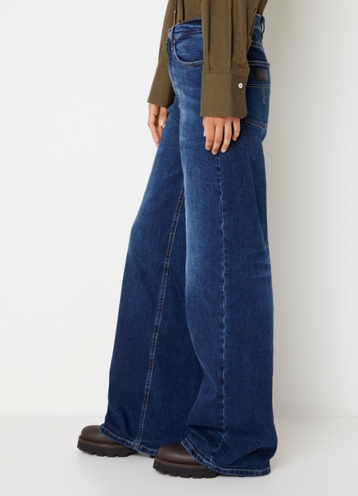 Lois High waist straight leg jeans met donkere wassing - detail 4 indigo