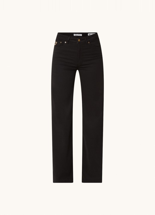 Lois High waist straight leg jeans met stretch - voorkant 2 zwart