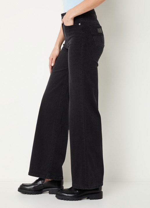Lois Hypersoft high waist flared jeans met steekzakken - detail 5 zwart