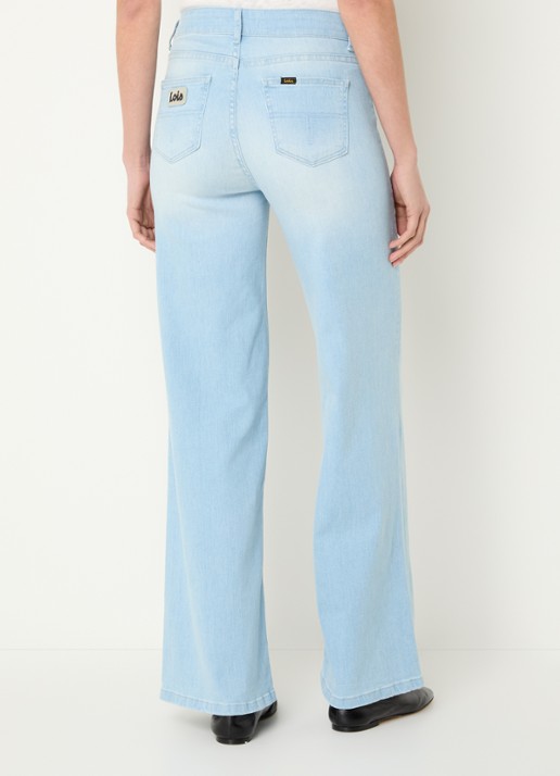 Lois Hypersoft high waist flared jeans met steekzakken - achterkant indigo