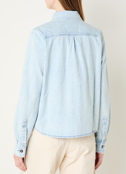 Lois Isa blouse van denim - achterkant lichtblauw