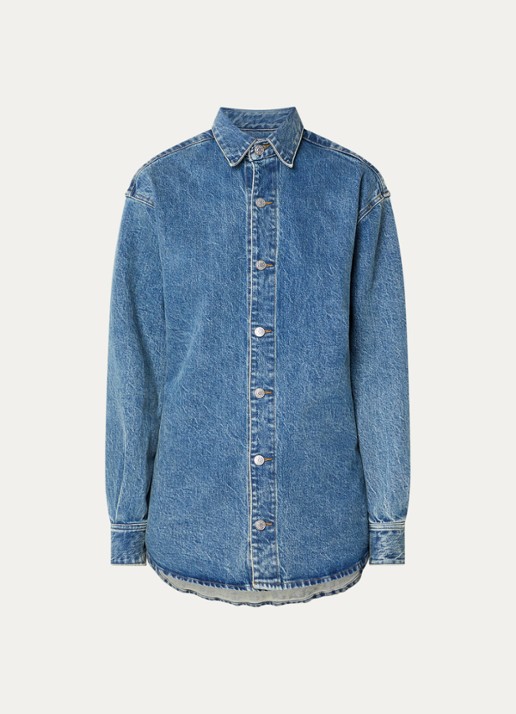Lois Lea blouse van denim met ceintuur en medium wassing - voorkant 3 jeans