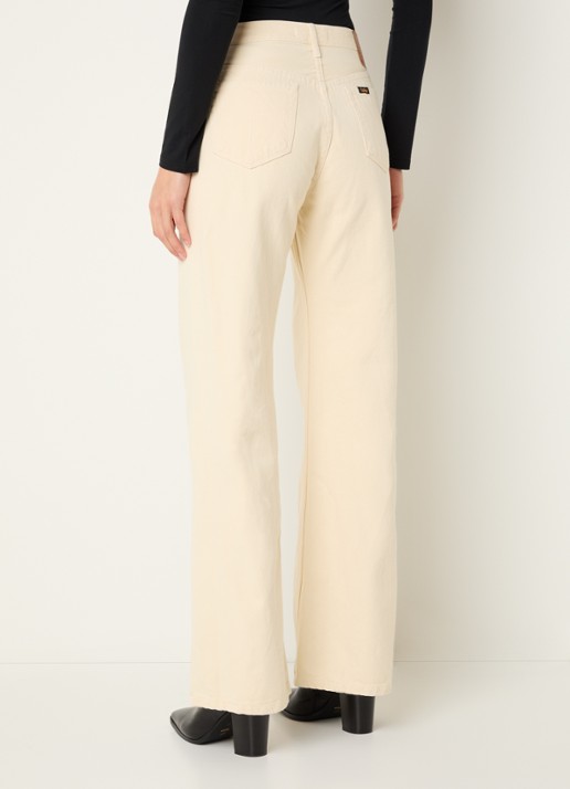 Lois Lindsay mid waist wide leg jeans met gekleurde wassing - achterkant lichtgeel