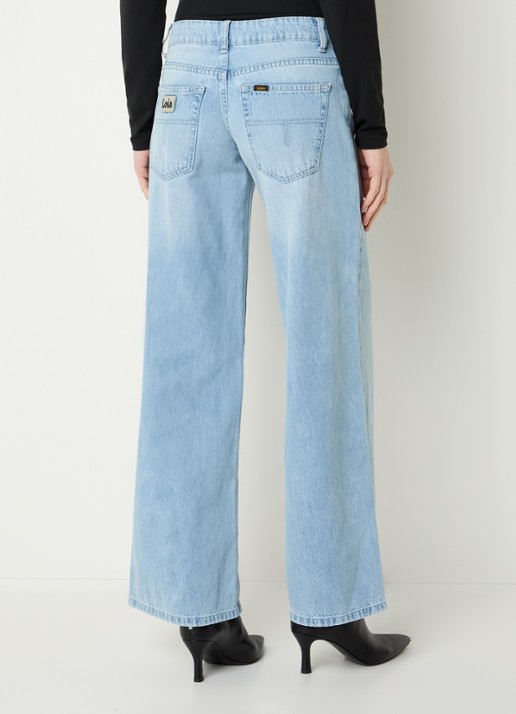 Lois Low waist loose fit jeans met lichte wassing - achterkant 5 lichtblauw