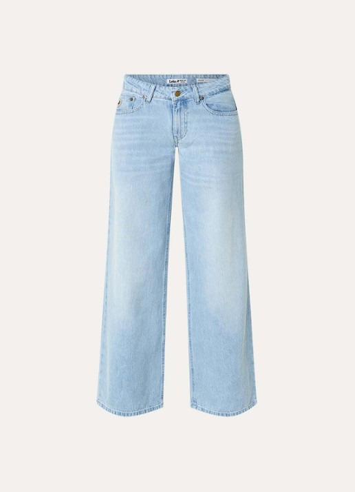 Lois Low waist loose fit jeans met lichte wassing - voorkant lichtblauw