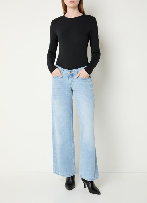 Lois Low waist loose fit jeans met lichte wassing - voorkant 2 lichtblauw