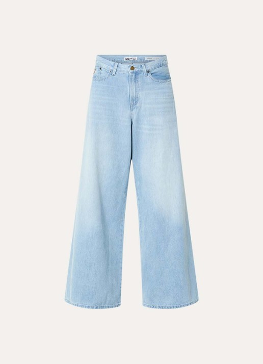 Lois Marlene high waist wide fit broek - voorkant 4 lichtblauw