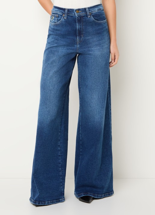 Lois Marlene high waist wide fit jeans met medium wassing