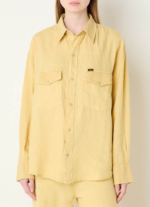 Lois Mia blouse van linnen met borstzakken