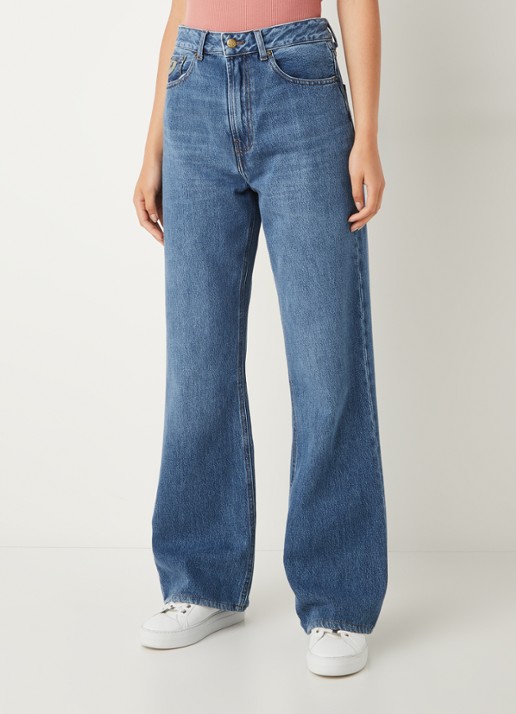 Lois Ninette high waist loose fit jeans met medium wassing  - detail 2 indigo