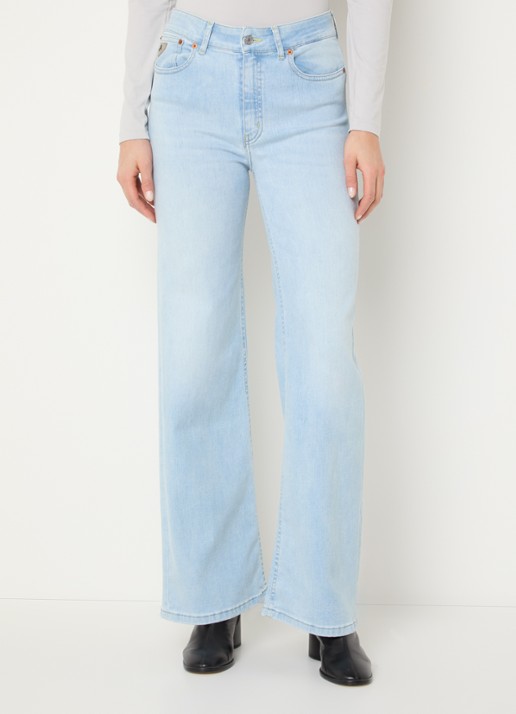 Lois Palazzo high waist flared fit jeans met medium wassing - detail 3 lichtblauw