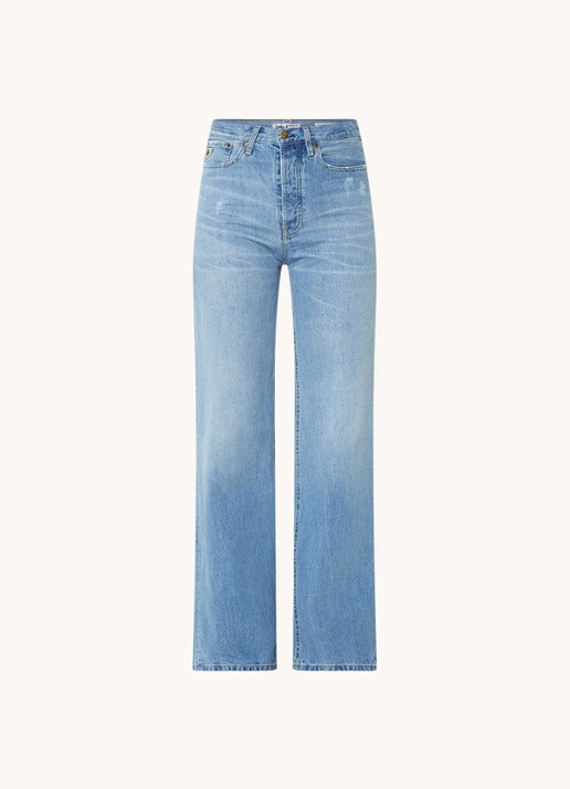 Lois Skater high waist loose fit jeans met lichte wassing - voorkant 4 indigo