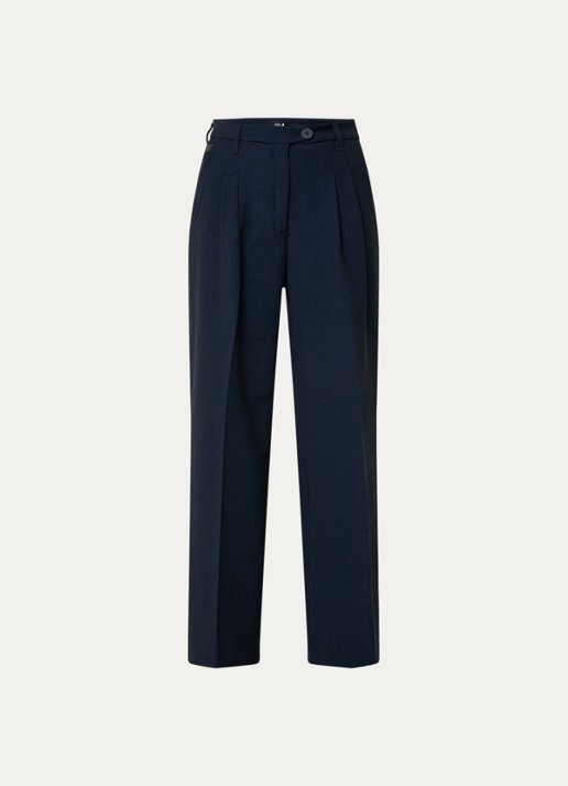 Lois Wanda high waist wide fit pantalon met steekzakken - voorkant 2 donkerblauw
