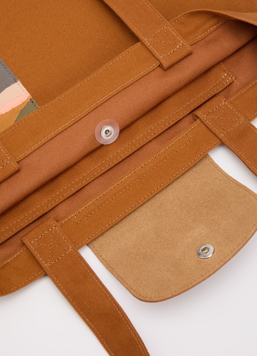 Longchamp Caroline Hélain x Longchamp schoudertas M met leren details - detail 2 cognac