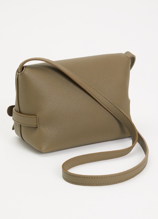 Longchamp Crossbody tas van leer  - achterkant 5 olijfgroen