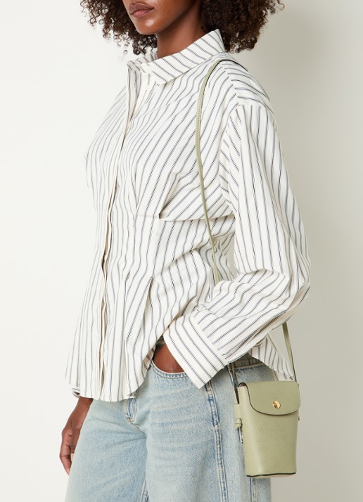 Longchamp Épure crossbody telefoonhoes van leer - voorkant 3 lichtgroen
