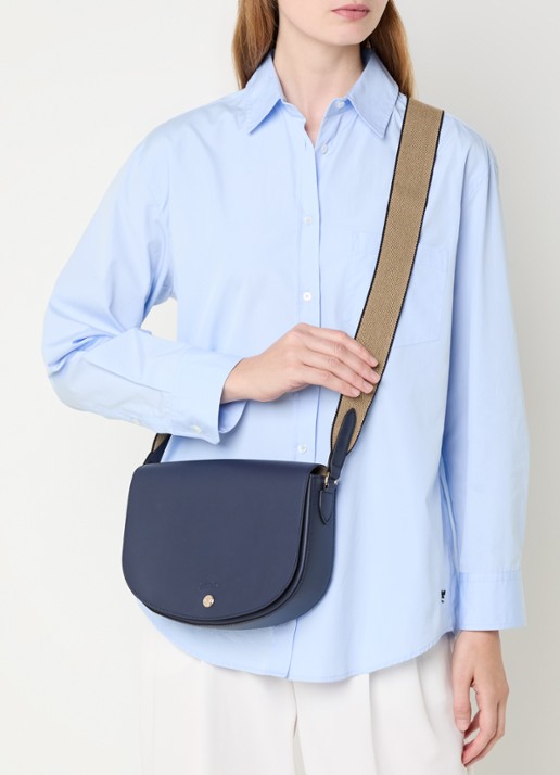 Longchamp Épure crossbodytas M van kalfsleer - voorkant 5 donkerblauw