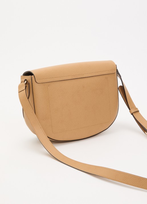 Longchamp Épure crossbodytas M van leer met verstelbare schouderriem  - achterkant taupe