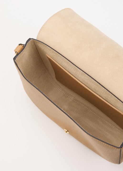 Longchamp Épure crossbodytas M van leer met verstelbare schouderriem  - detail 3 taupe