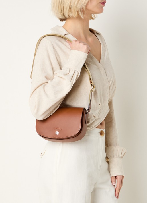 Longchamp Épure crossbodytas S van kalfsleer - voorkant 3 cognac
