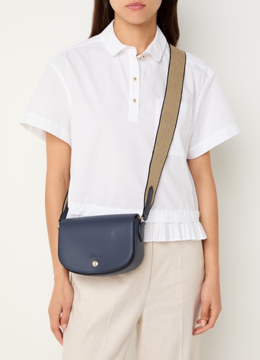 Longchamp Épure crossbodytas S van kalfsleer - voorkant 5 donkerblauw
