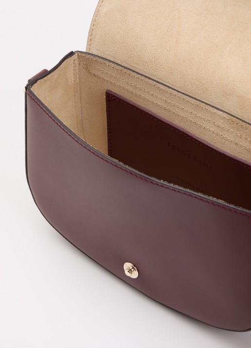 Longchamp Épure crossbodytas S van kalfsleer - detail 2 bordeauxrood