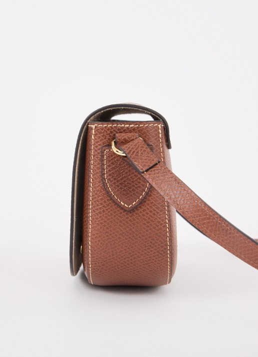 Longchamp Épure crossbodytas S van leer - detail 4 roodbruin