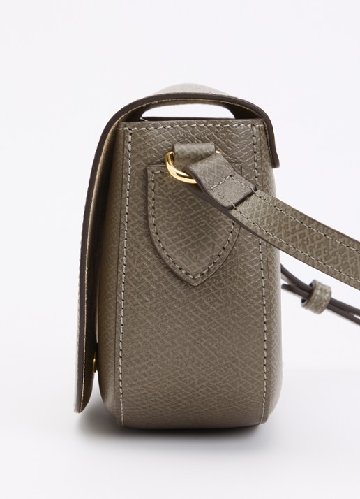 Longchamp Épure crossbodytas S van leer - detail 2 olijfgroen