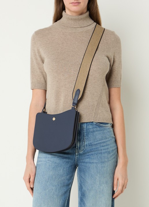 Longchamp Épure crossbodytas van kalfsleer met verstelbare schouderriem  - voorkant 2 indigo