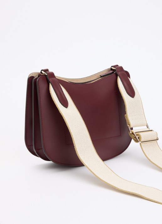 Longchamp Épure crossbodytas van kalfsleer met verstelbare schouderriem  - achterkant 5 bordeauxrood
