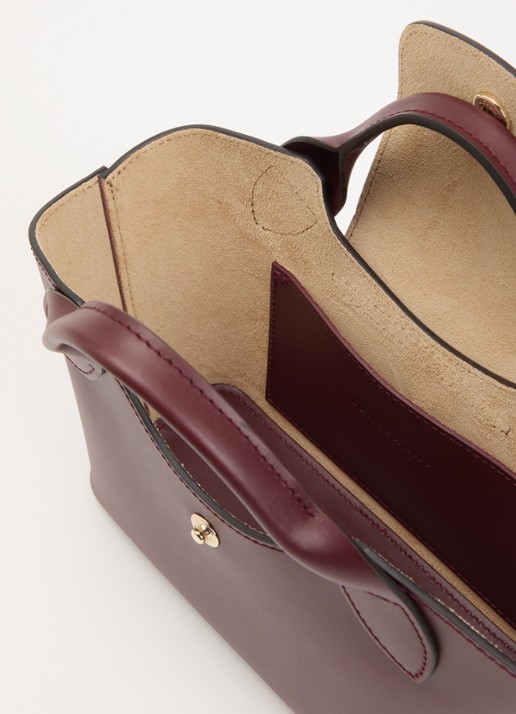 Longchamp Épure crossbodytas XS van kalfsleer met afneembare schouderriem - detail 2 bordeauxrood
