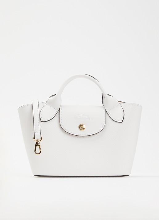 Longchamp Épure crossbodytas XS van leer met afneembare schouderriem - voorkant 4 wit