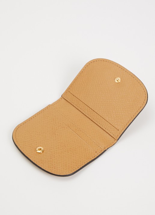 Longchamp Épure kaarthouder van leer met structuur - voorkant 3 camel