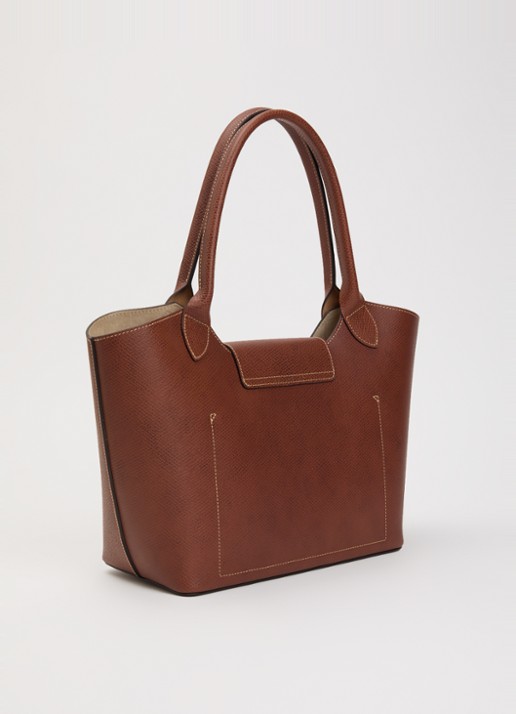 Longchamp Épure schoudertas L van leer - achterkant bruin