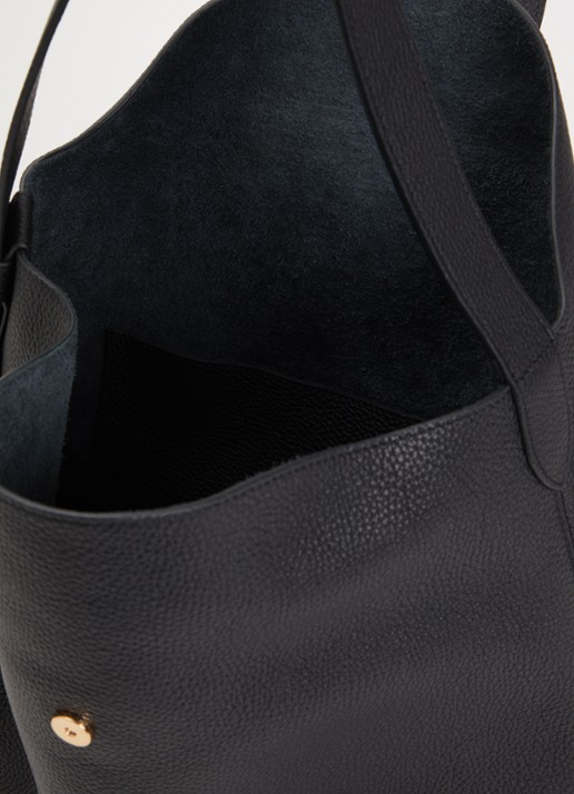 Longchamp Le Cadence schoudertas L van leer - detail 2 zwart