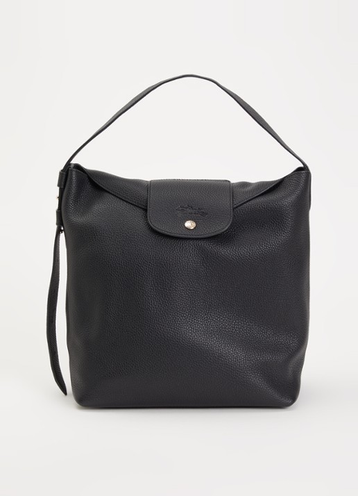 Longchamp Le Cadence schoudertas L van leer - voorkant zwart