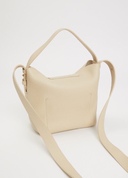 Longchamp Le Cadence schoudertas S van leer - achterkant 2 creme