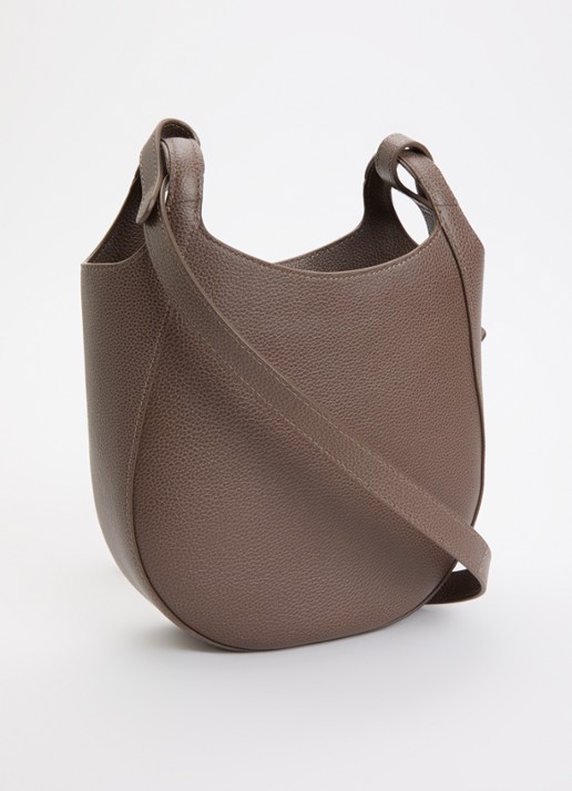 Longchamp Le Foulonné crossbodytas S van leer - achterkant 6 taupe