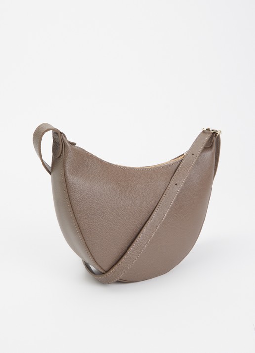 Longchamp Le Foulonné crossbodytas S van leer - achterkant 6 zand