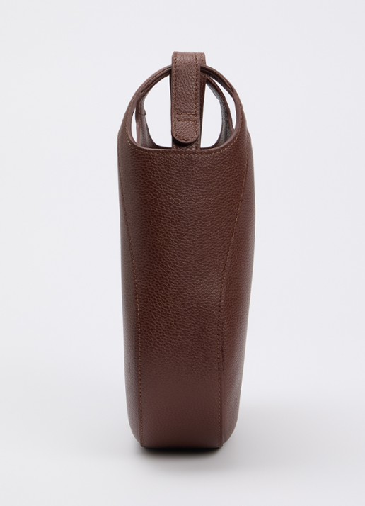 Longchamp Le Foulonné crossbodytas S van leer - detail 4 donkerbruin
