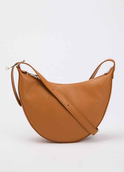 Longchamp Le Foulonné crossbodytas S van leer - voorkant 2 roestbruin