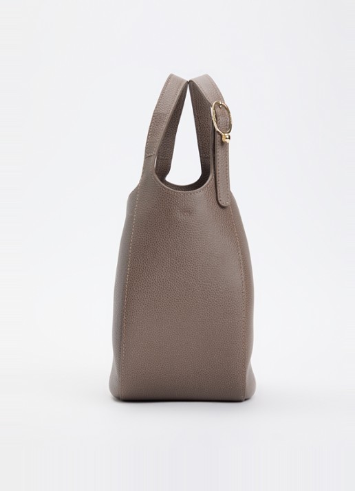 Longchamp Le Foulonné handtas S van leer met afneembare schouderriem - detail 6 taupe